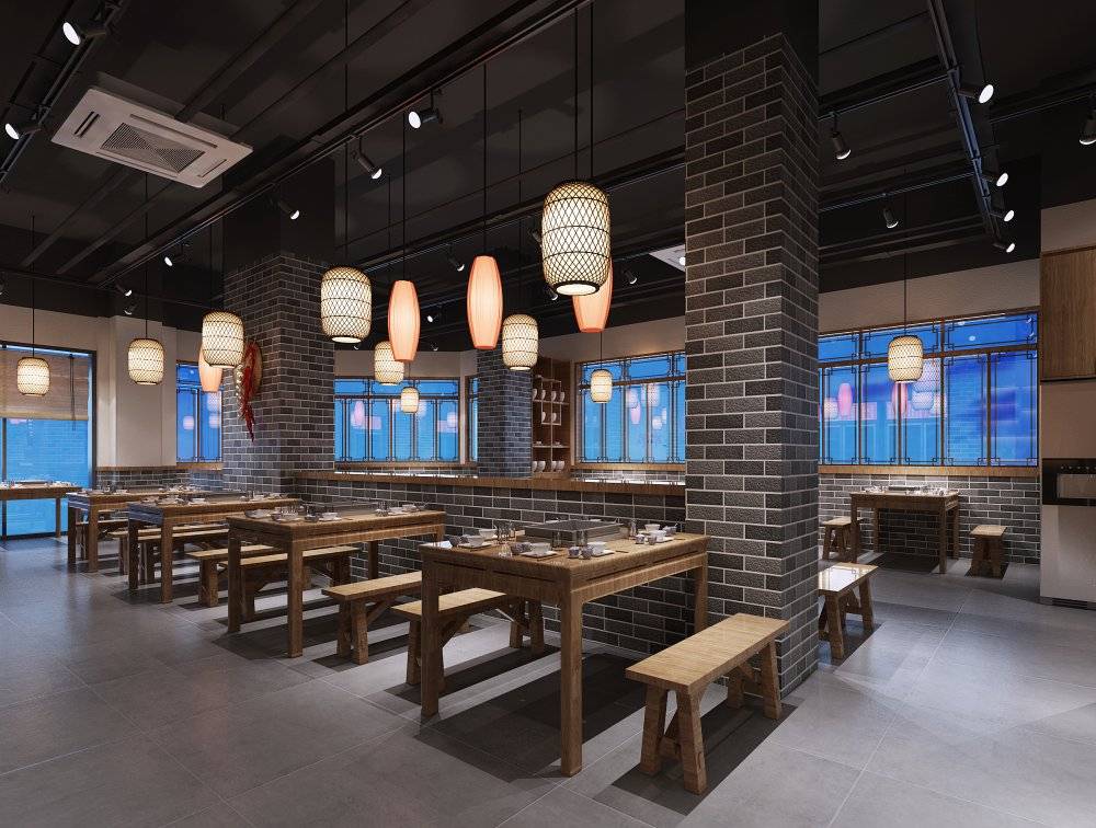 小火鍋店裝修效果圖，火鍋店裝修效果圖