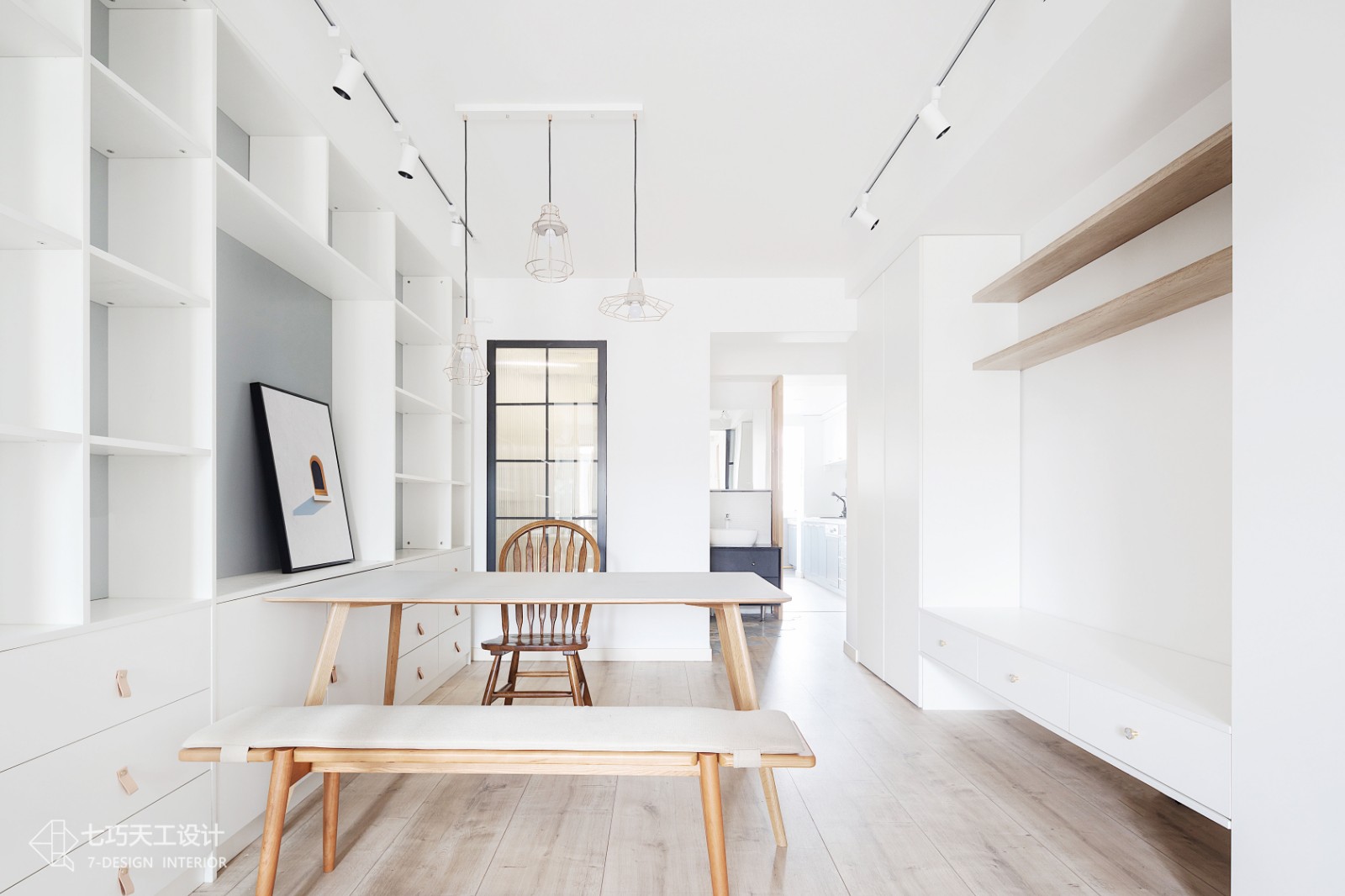 客廳木地板裝修效果圖52㎡極致改造，全屋只留8件家現(xiàn)代簡約客廳設(shè)計(jì)圖片賞析