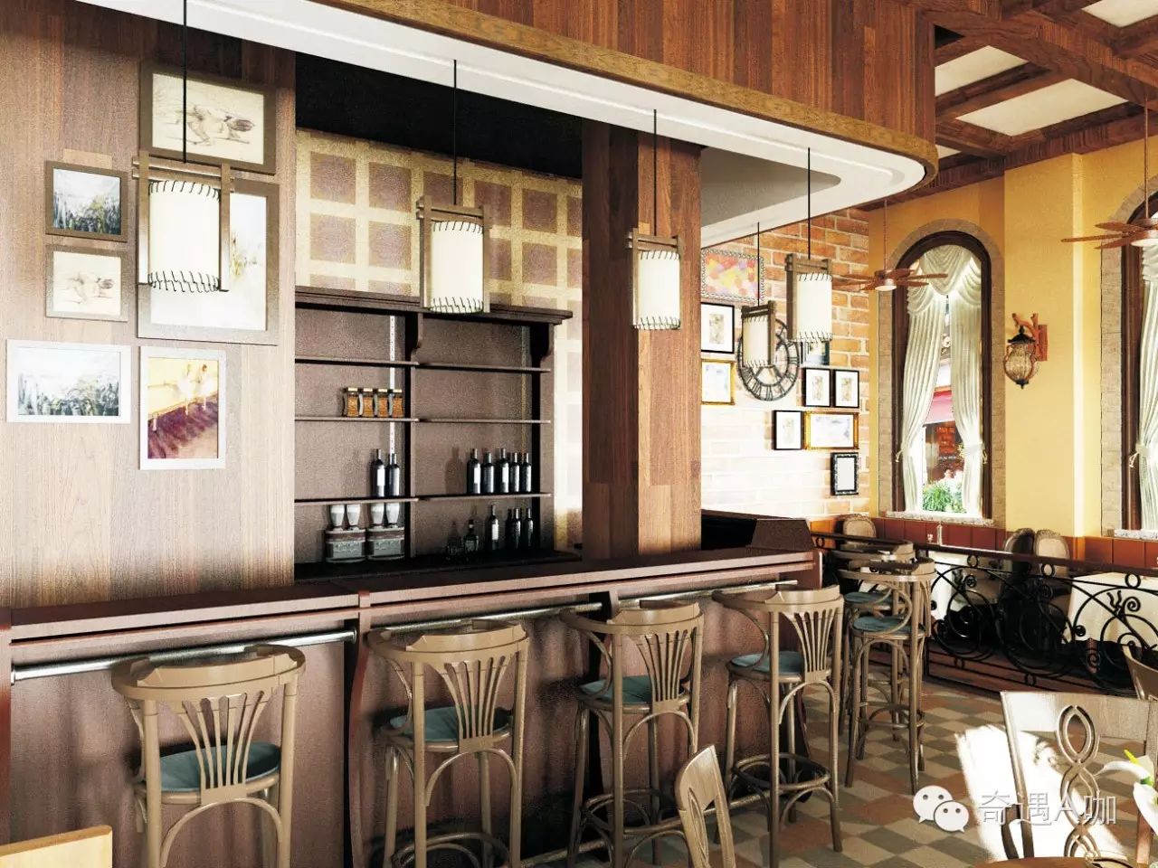 3室2廳1衛(wèi)裝修效果圖_98平3室2廳房子裝修設計圖_咖啡廳裝修