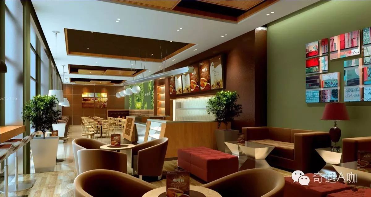 咖啡廳裝修_3室2廳1衛(wèi)裝修效果圖_98平3室2廳房子裝修設計圖