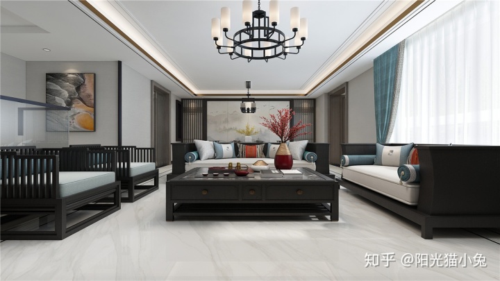 新中式躍式房裝修樣板_房屋中式裝修免費樣板圖_房屋裝修樣板房