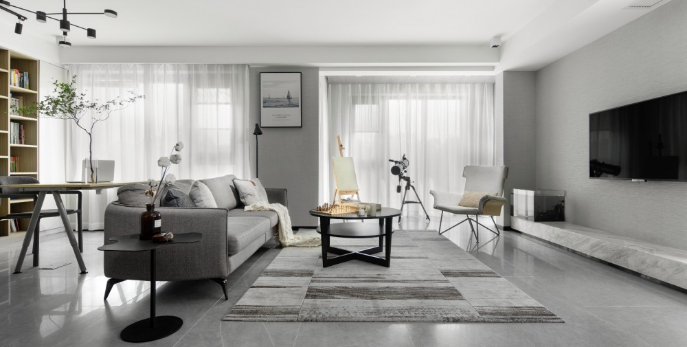 客廳窗簾裝修效果圖安生.魯能泰山七號(hào)院現(xiàn)代簡(jiǎn)約客廳設(shè)計(jì)圖片賞析