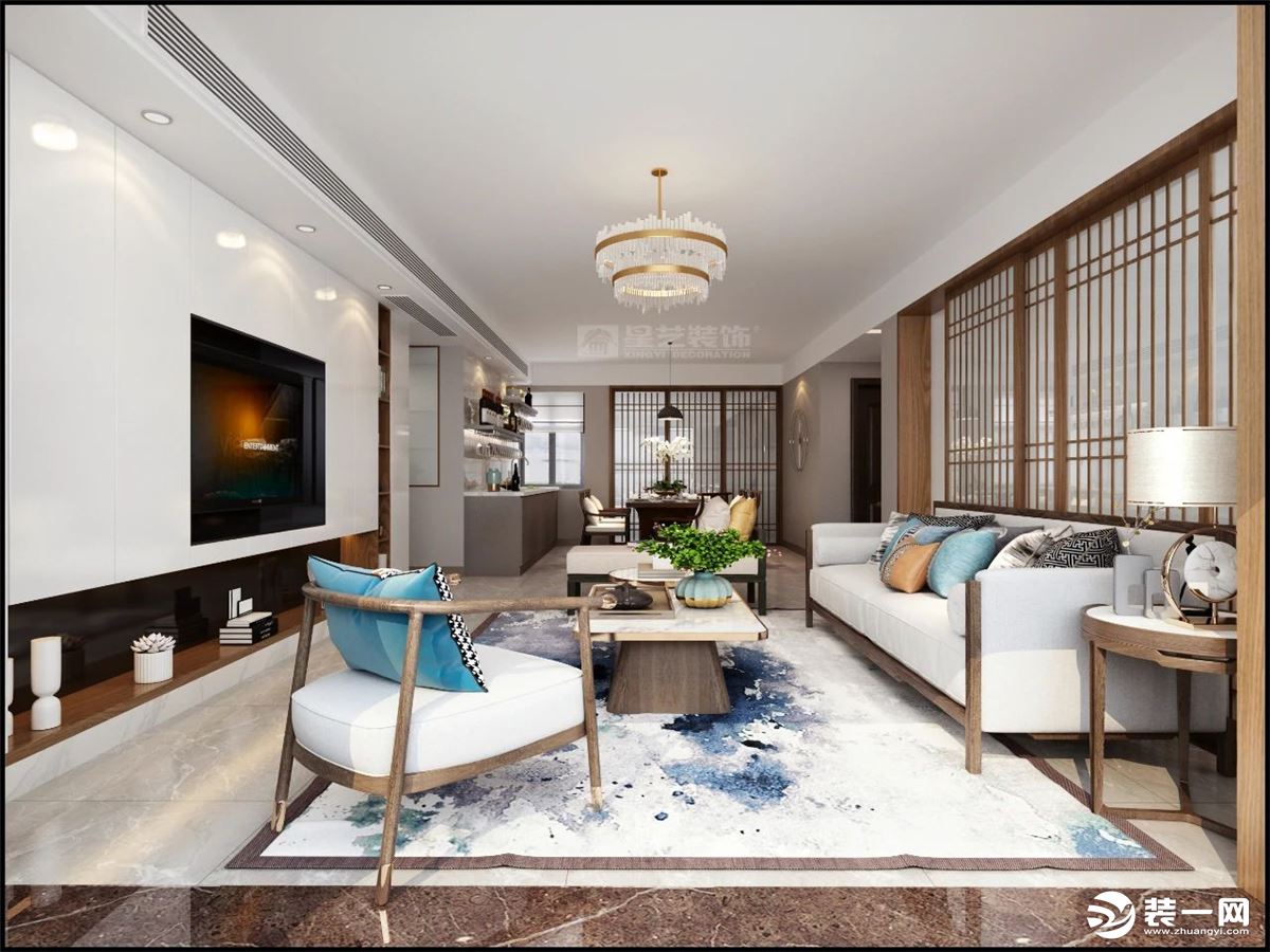 《【摩登4平臺(tái)app登錄】桂林星藝裝飾120㎡中式禪意風(fēng)格住宅 仿木瓷磚效果一絕！》