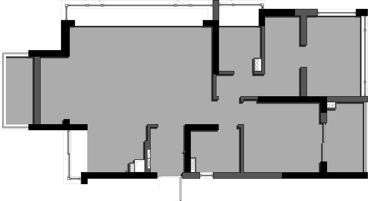 合租房！70㎡兩室一廳整裝案例！年輕人住在一起就是“老友記”
