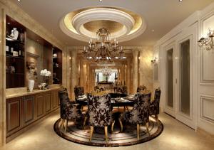 歐式別墅餐廳裝修效果圖,豪華別墅餐廳裝飾,別墅餐廳酒柜,【上海尚層別墅裝飾】?jī)珊恿饔驓W式風(fēng)格咨詢效果圖，尚層裝飾設(shè)計(jì)師牟丹青作品鑒賞！    				
