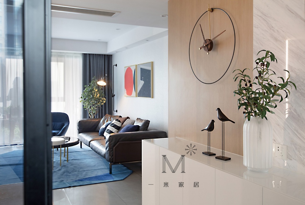 玄關(guān)窗簾裝修效果圖【一米家居】生活細(xì)碎，星空成詩現(xiàn)代簡約玄關(guān)設(shè)計圖片賞析