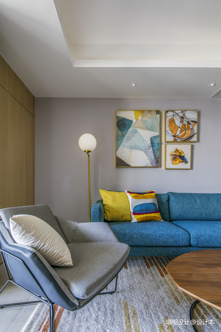 沙發(fā)裝修效果圖大客廳、中西廚、隱形門，79m現(xiàn)代簡約設計圖片賞析