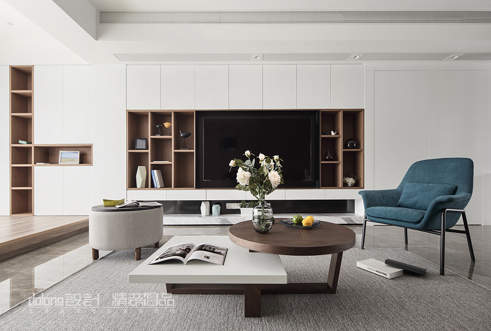 客廳電視背景墻裝修效果圖大氣39平現(xiàn)代小戶型案例圖現(xiàn)代簡約客廳設計圖片賞析