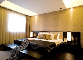 2020中式臥室窗簾裝修效果圖 2020中式臥室背景墻設計